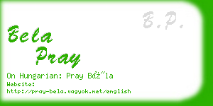 bela pray business card